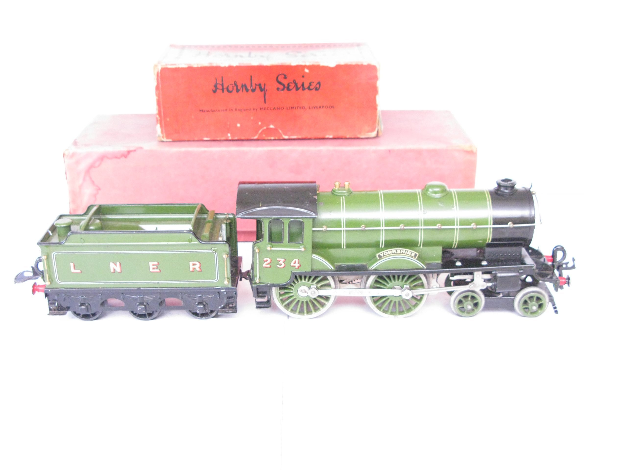 Hornby 0 Gauge No.2 Special Loco & Tender LNER Lined 'YORKSHIRE', Clockwork Circa 1931/34 - Boxed - Excellent - Image 9