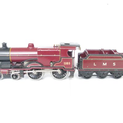 Hornby 0 Gauge No.2C Special Loco & Tender LMS Maroon 'COMPOUND' No.1185, Clockwork - unboxed -Overall Excellent