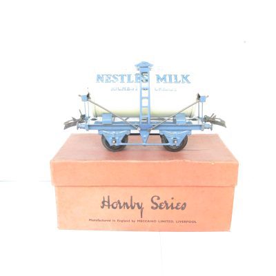 Hornby 0 Gauge 'NESTLES' Milk Tank wagon version with Blue base, Circa 1937 - Boxed - Excellent