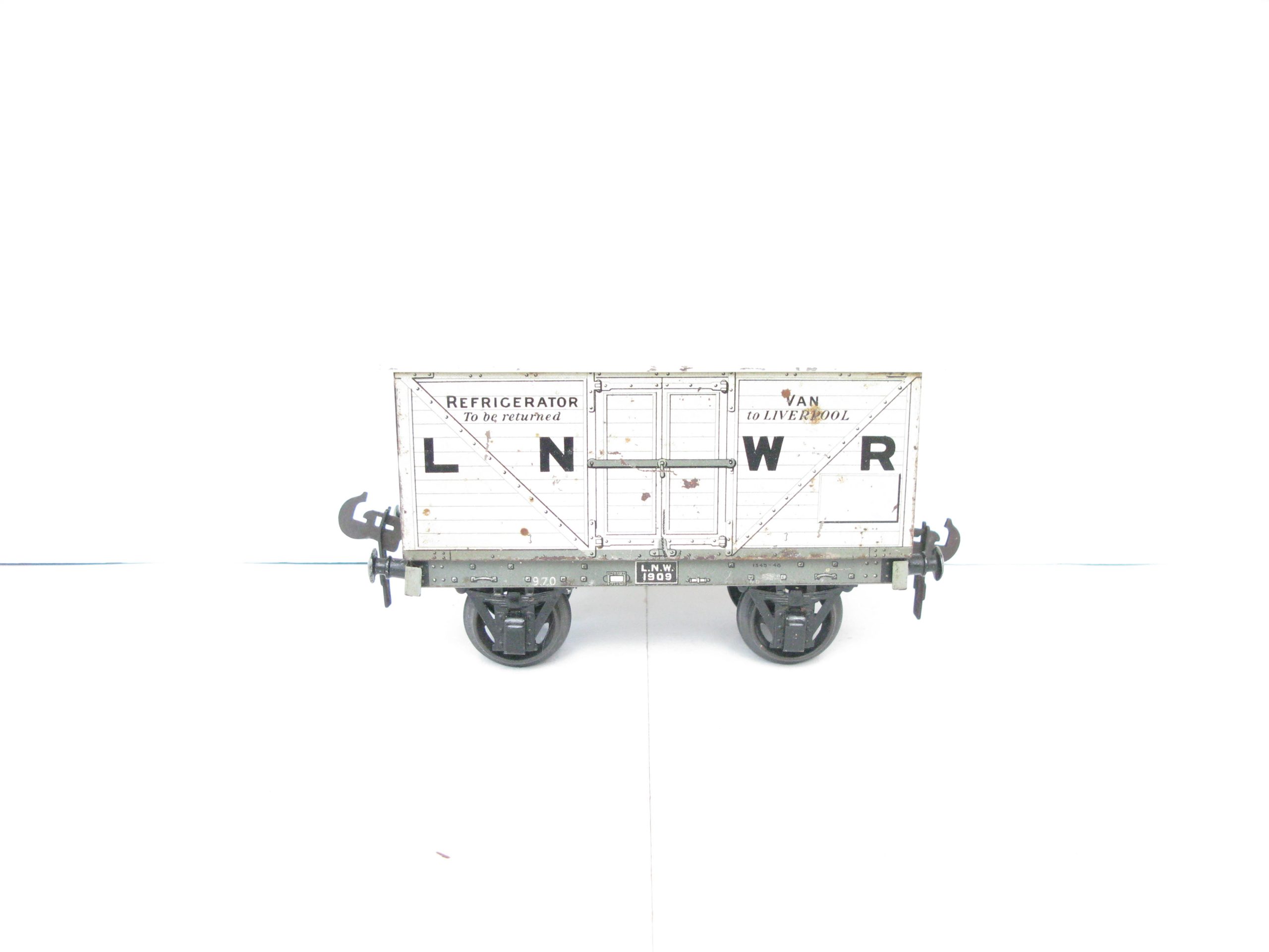 Carette Gauge 1 Tinprinted 'LNWR' (LONDON NORTH WESTERN RAILWAY) Refrigerator van - unboxed