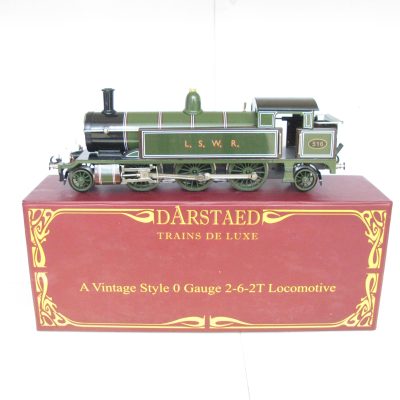 Darstaed 0 Gauge Modern issue 2-6-2 LSWR Lined green Tank Loco No.516, 3-rail electric - Boxed - Near Mint to Mint boxed