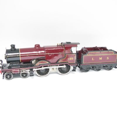 Hornby 0 Gauge E220 Special Loco & Tender LMS Maroon 'COMPOUND' No.1185, 20 volt electric - unboxed - Repainted